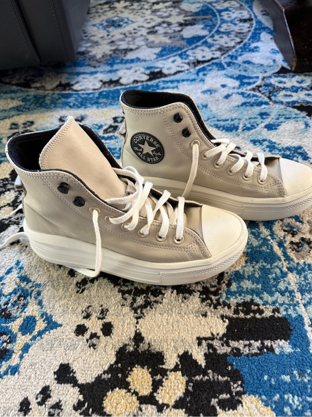 Converse Platform High Top Sneakers in Beach Stone